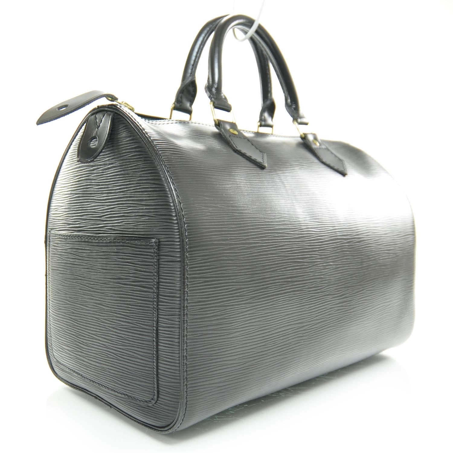 Louis Vuitton Epi Speedy 30 Black 3 of 8