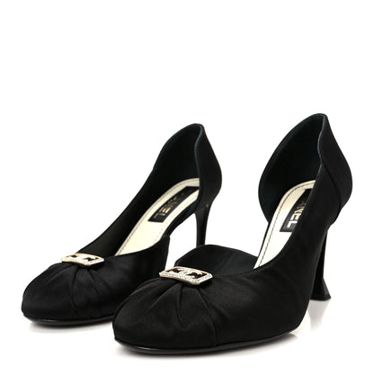 Chanel Satin Strass CC Pumps 40 Black 4 of 10