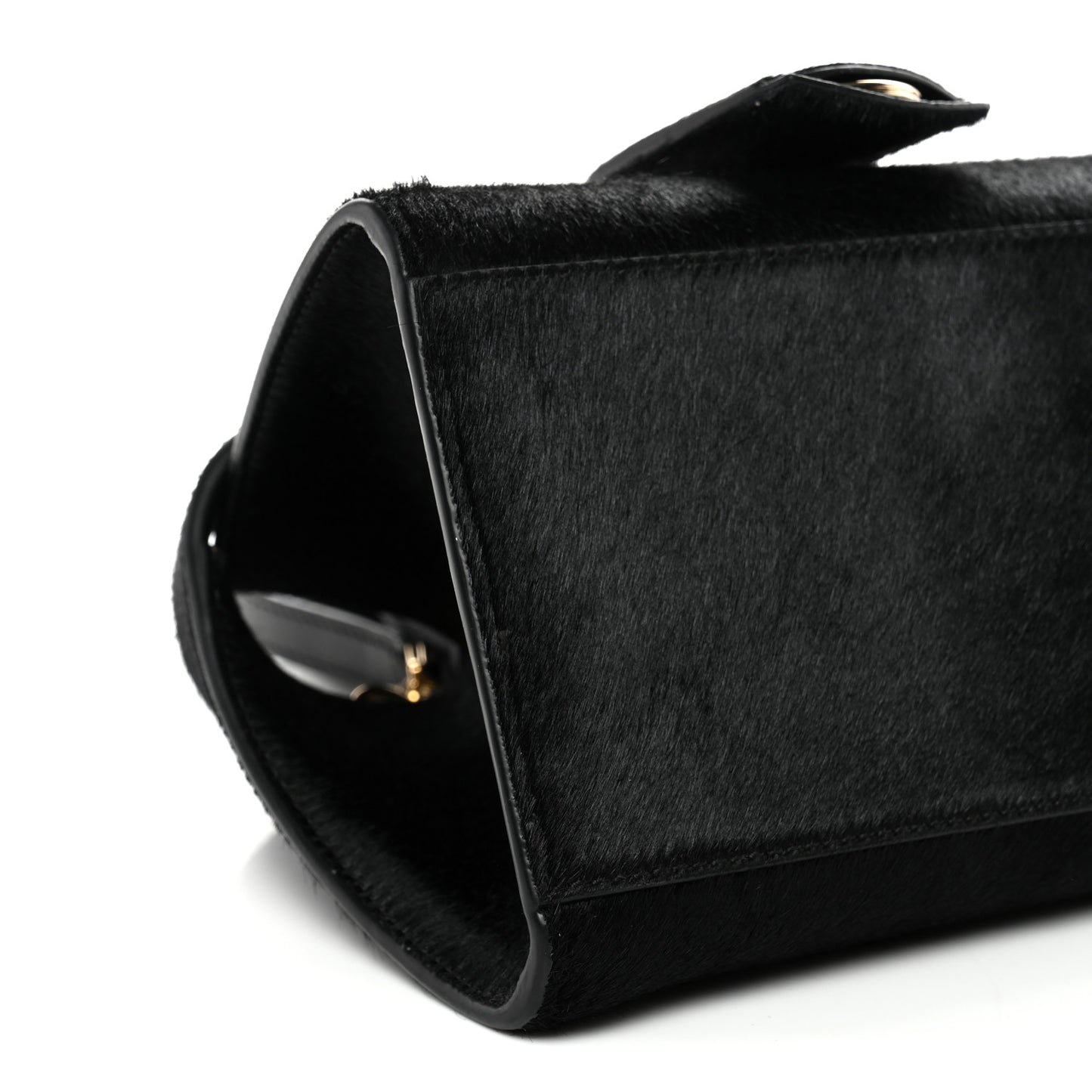 Pony Hair Mini Hug Bag Black