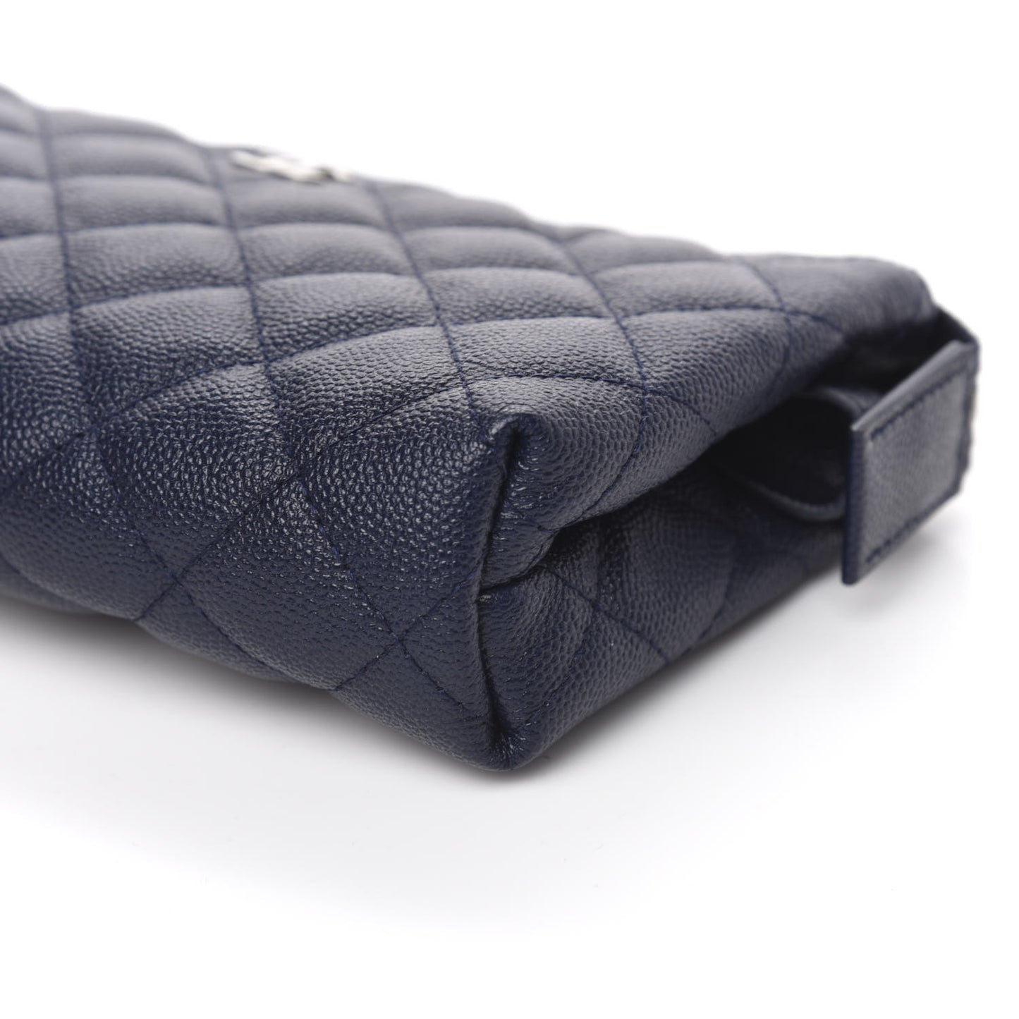 Caviar Quilted Cosmetic Case Navy