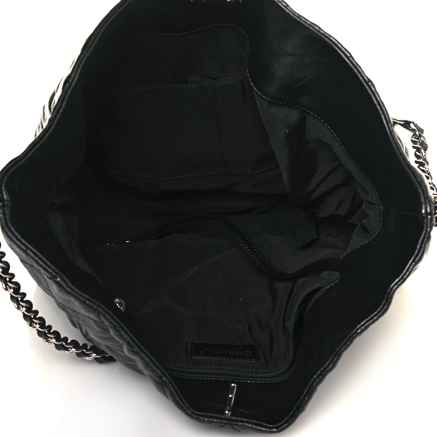 Chanel Metallic Crackled Calfskin Quilted Medium Big Bang Hobo Black 5 of 14