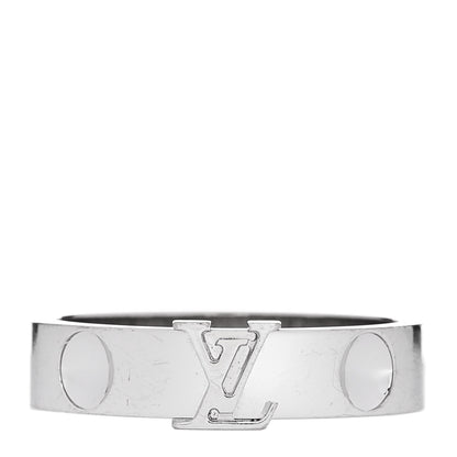Louis Vuitton 18K White Gold Empreinte LV Ring 61 9.75 1 of 5