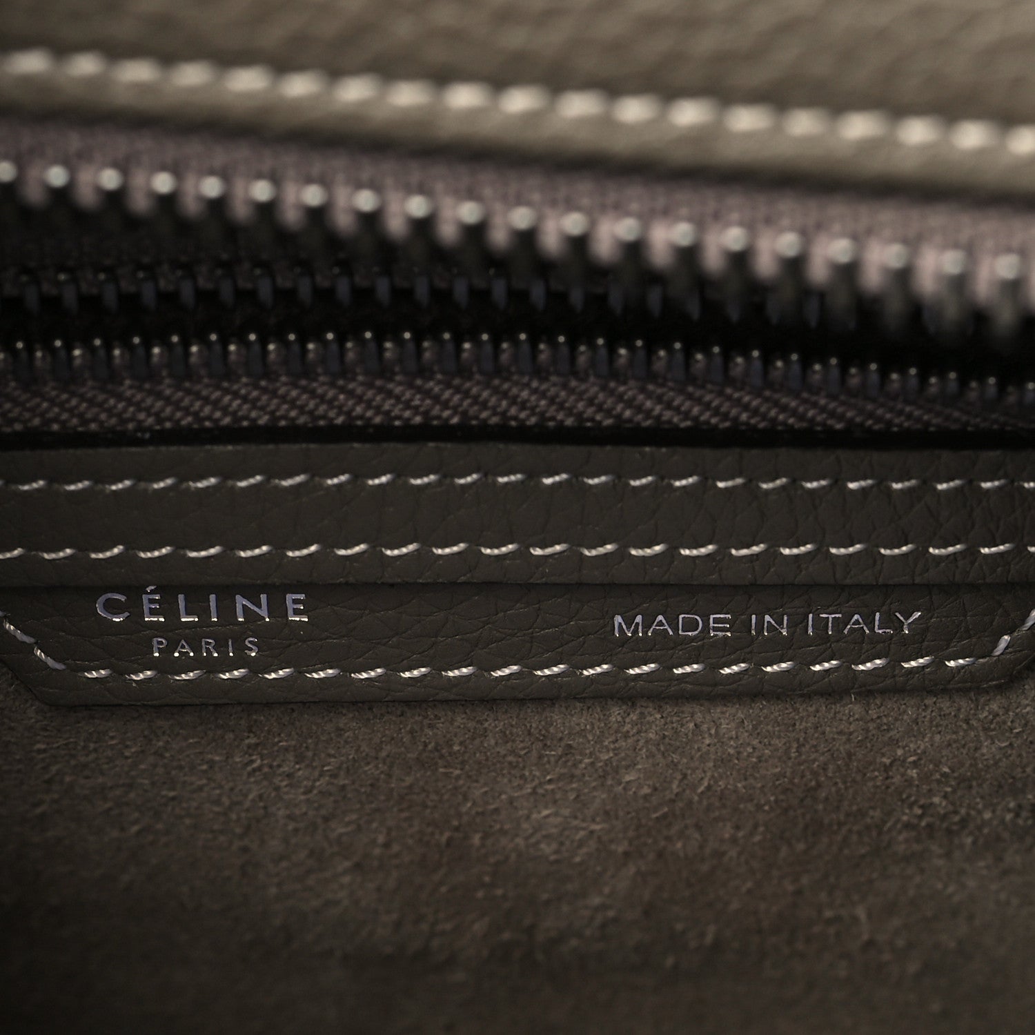 Celine Drummed Calfskin Micro Luggage Souris 6 of 6