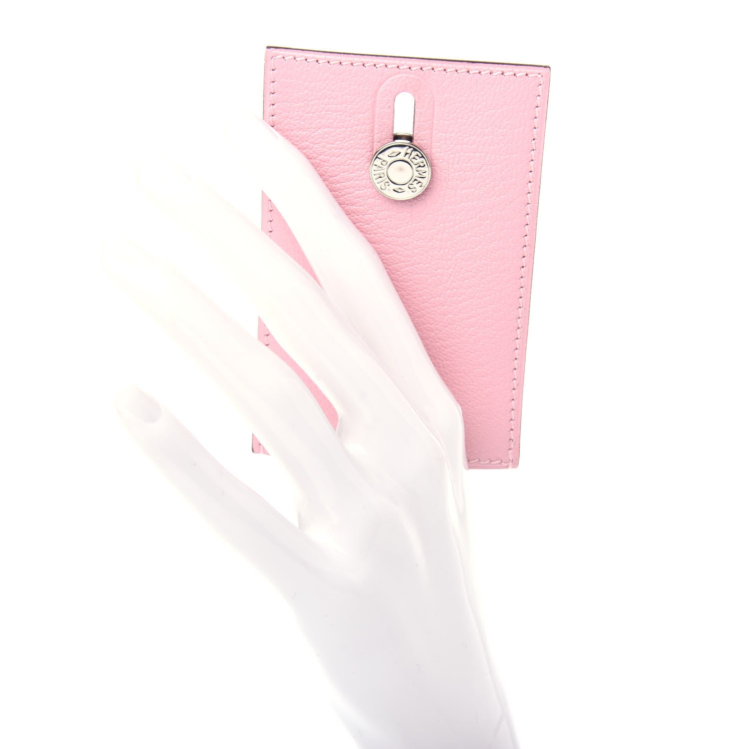Hermes Chevre Mysore Diabolo Card Holder Case Rose Sakura 2 of 7