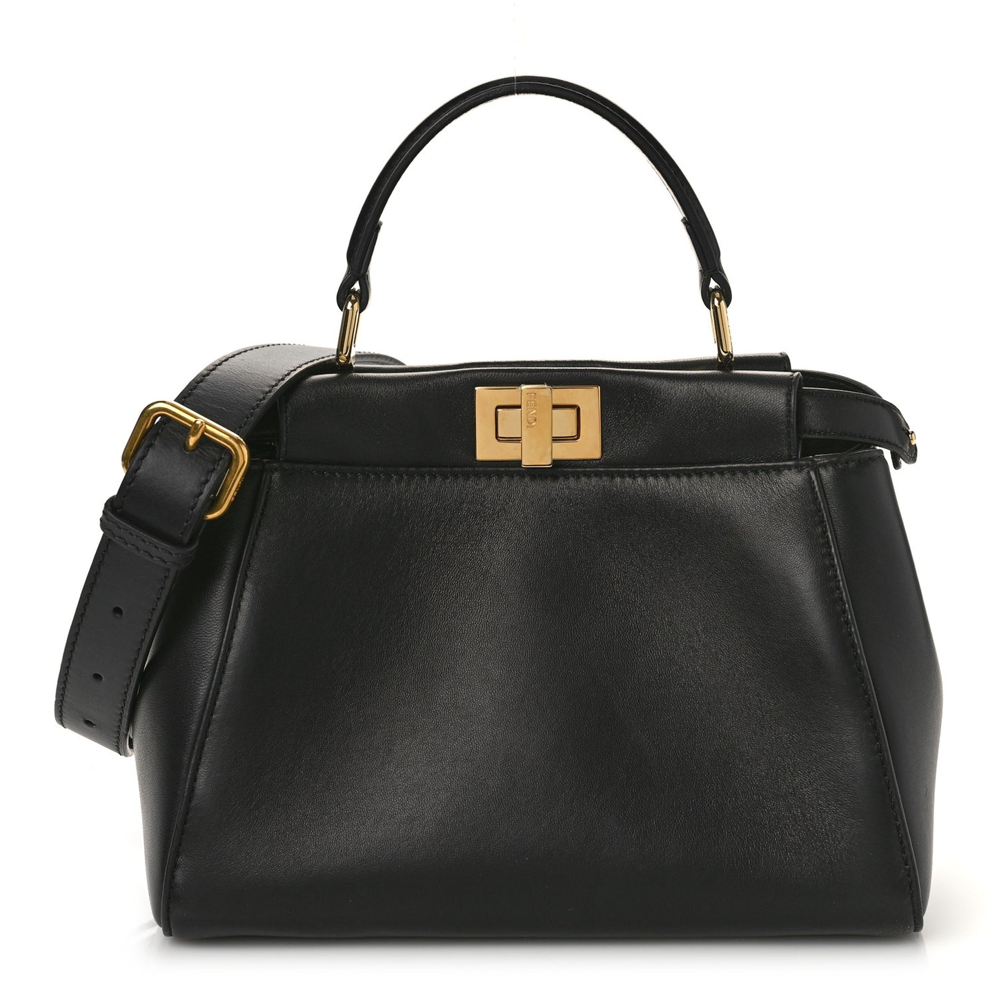 Nappa Stacked Bar Mini Peekaboo Iconic Satchel Black
