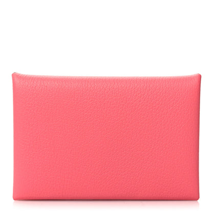 Hermes Evercolor Calvi Card Case Rose Azalee 1 of 10