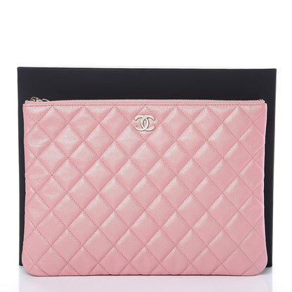 Chanel Iridescent Caviar Quilted Medium Cosmetic Case Rose Pink 8 of 8