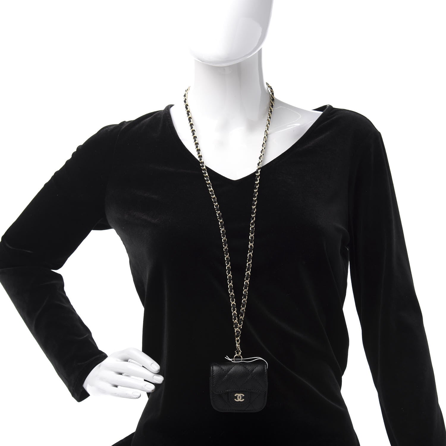 Chanel Caviar Quilted Airpods Pro Case Black 2 of 9