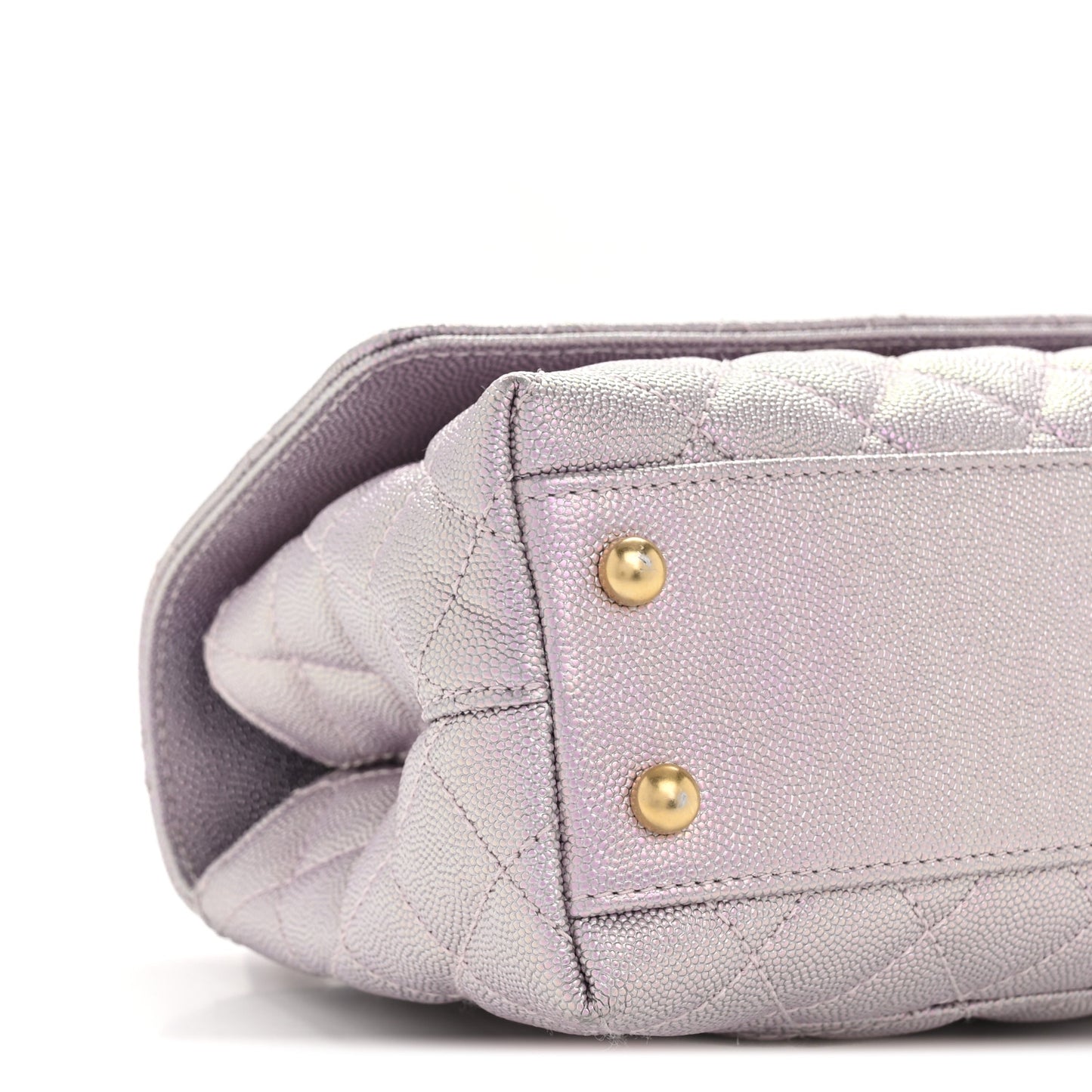 Metallic Caviar Quilted Mini Coco Handle Flap Light Pink