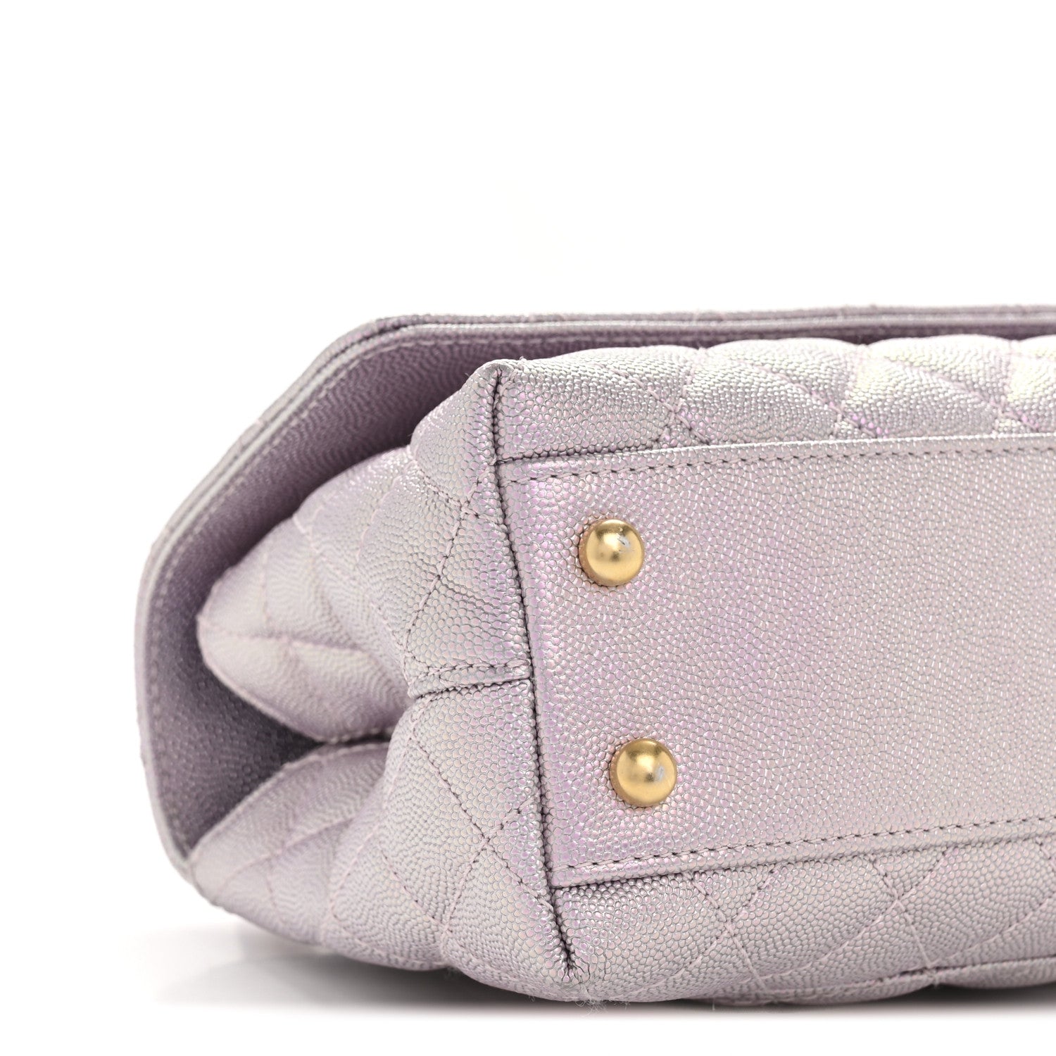 Chanel Metallic Caviar Quilted Mini Coco Handle Flap Light Pink 9 of 13