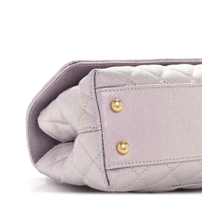Chanel Metallic Caviar Quilted Mini Coco Handle Flap Light Pink 9 of 13