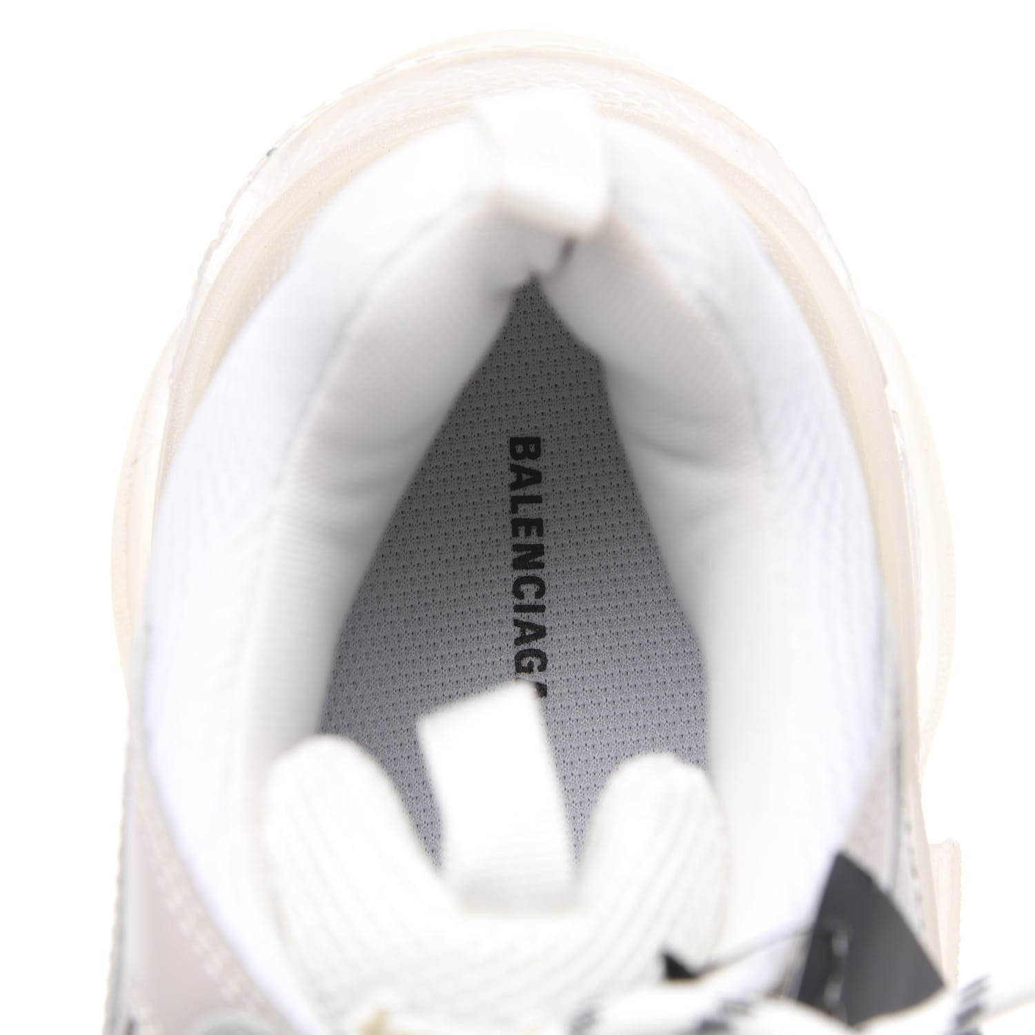 Balenciaga Fabric Mesh Clear Sole Mens Triple S Sneakers 43 White 6 of 6