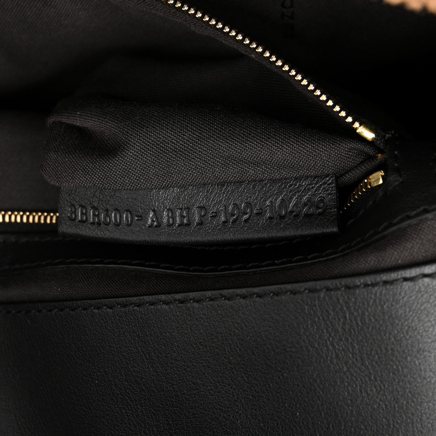Fendi Shearling Vitello Dolce Macro FF 1974 Baguette Tobacco Black 7 of 10