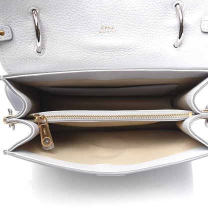 Chloe Shiny Grained Calfskin Medium Aby Day Shoulder Bag Airy Grey 5 of 10