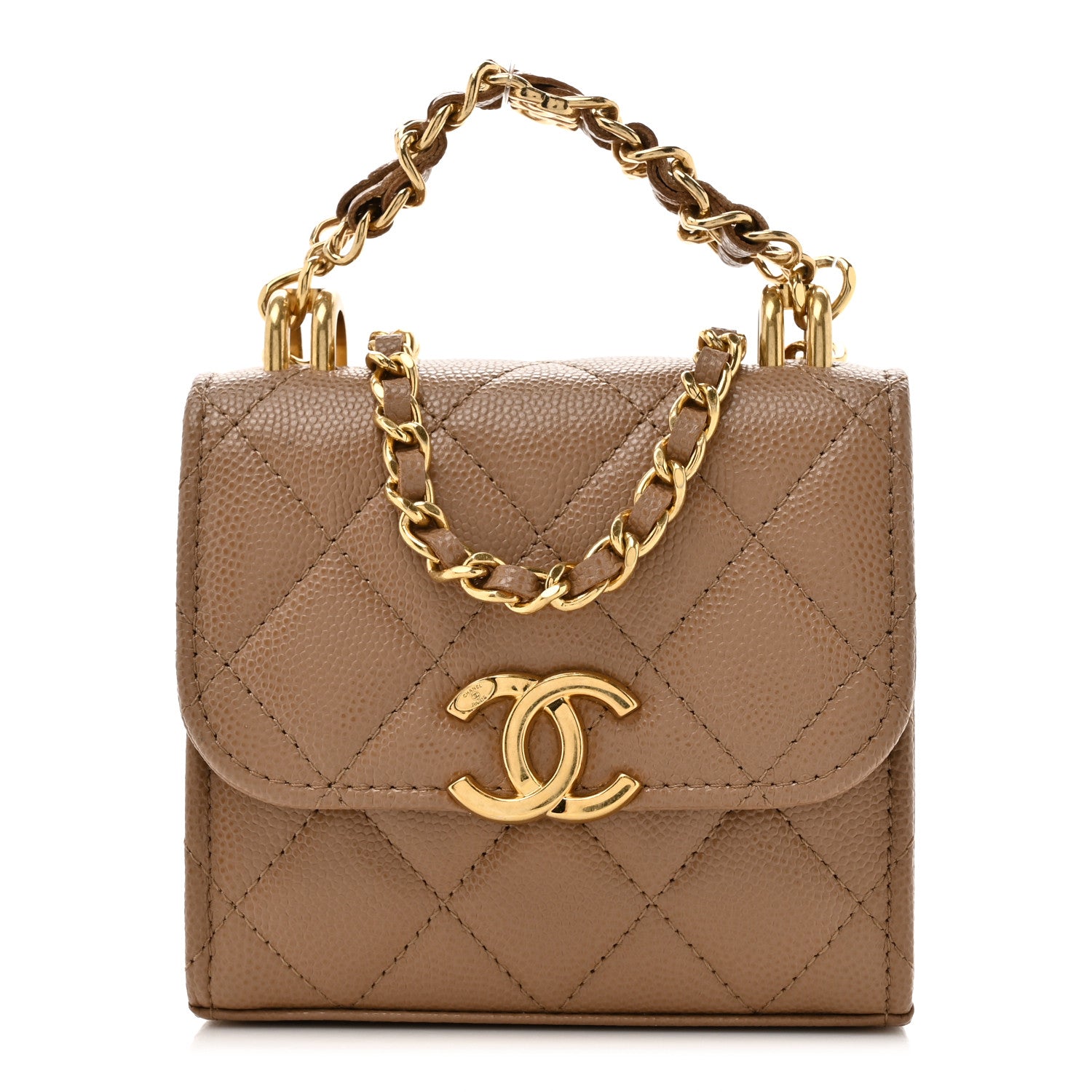 Chanel Caviar Quilted Coco First Clutch With Chain Beige 1 of 12