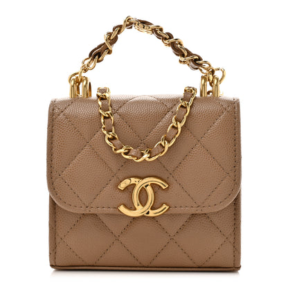 Chanel Caviar Quilted Coco First Clutch With Chain Beige 1 of 12