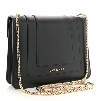 Bulgari Calfskin Small Serpenti Forever Snake Strap Crossbody Bag Black 3 of 10