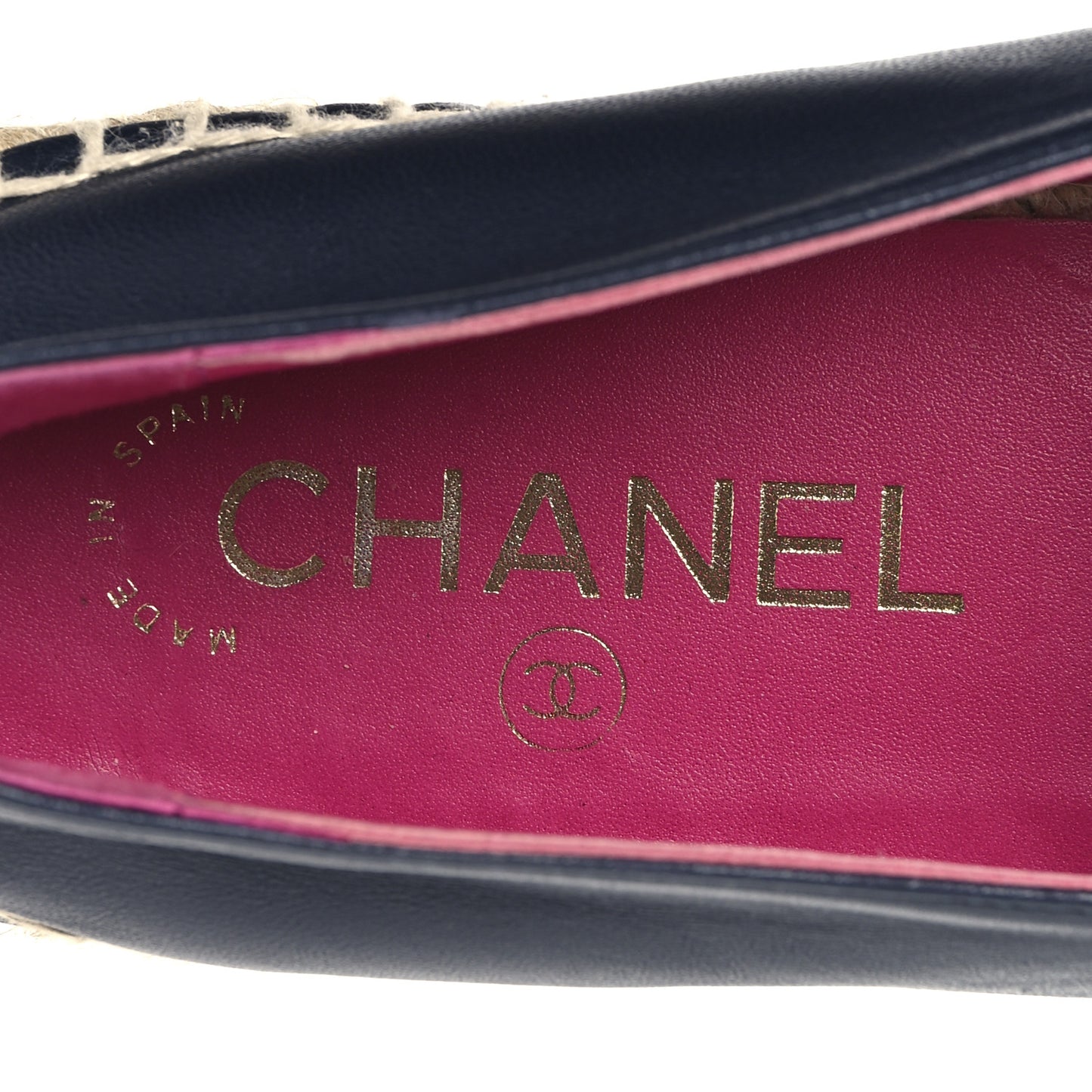 Lambskin CC Espadrilles 38 Navy Fuchsia Black