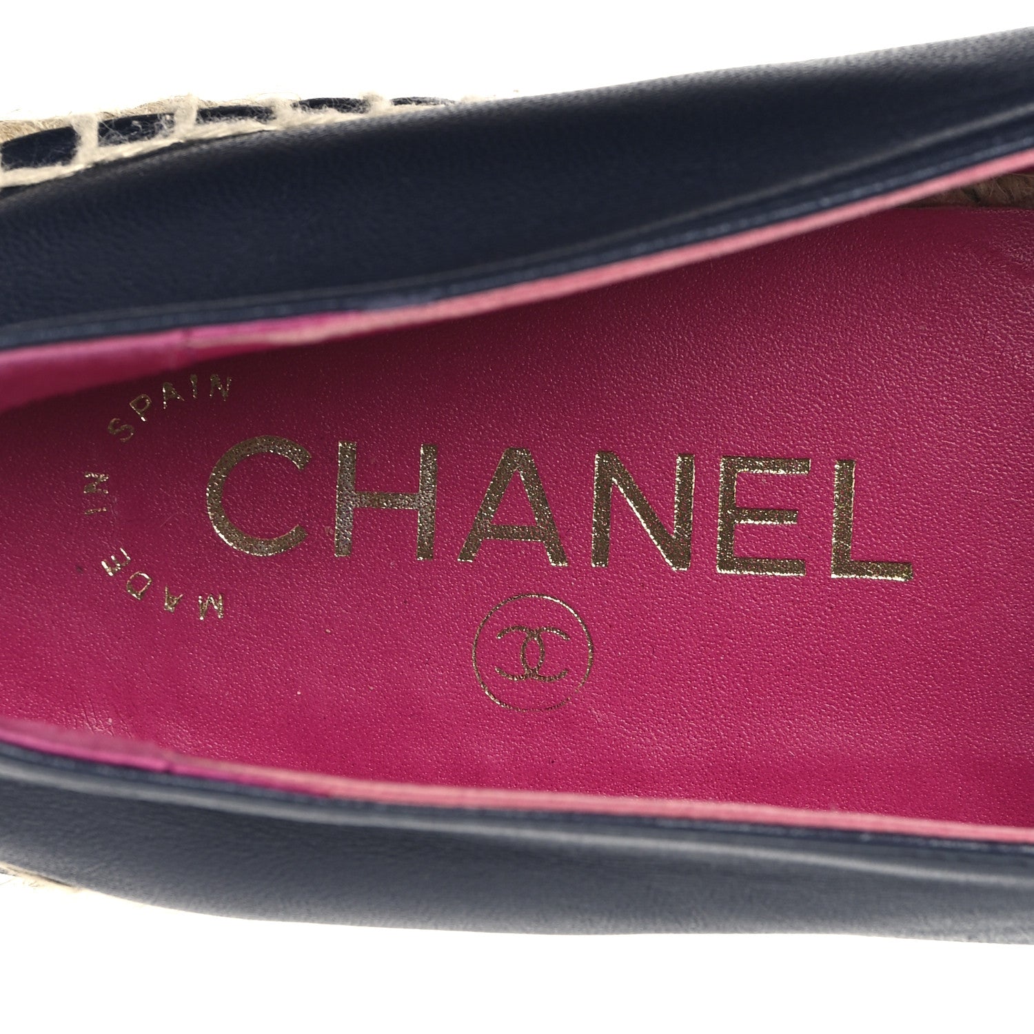 Chanel Lambskin CC Espadrilles 38 Navy Fuchsia Black 10 of 10