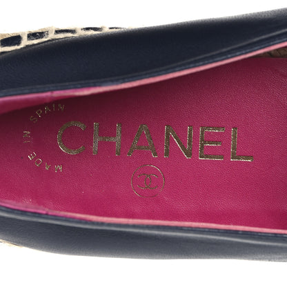 Chanel Lambskin CC Espadrilles 38 Navy Fuchsia Black 10 of 10
