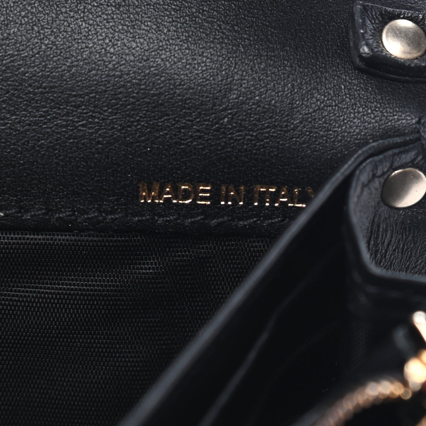 Vitello Rockstud Flap Wallet on Chain Black