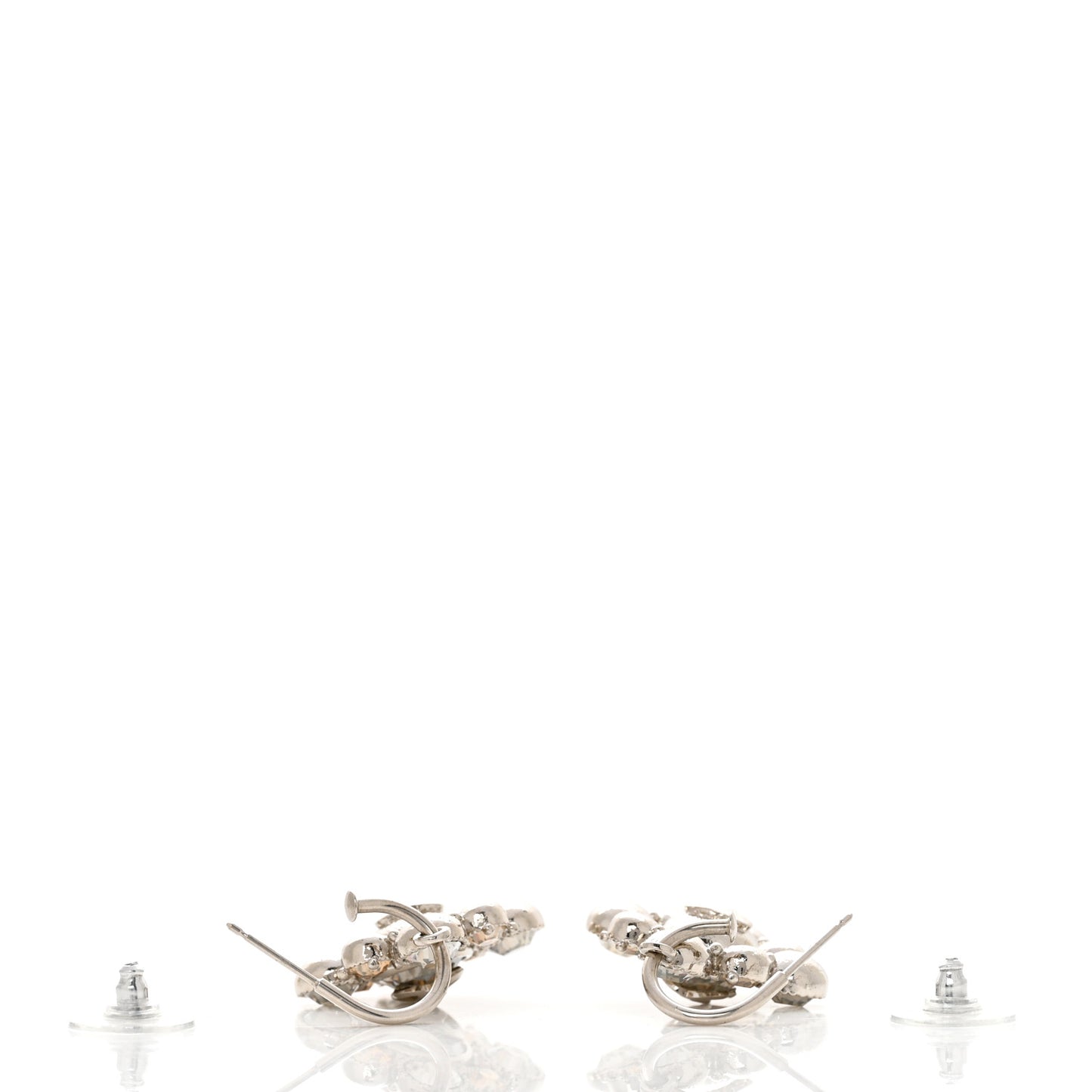 Crystal CC Dangle Earrings Silver