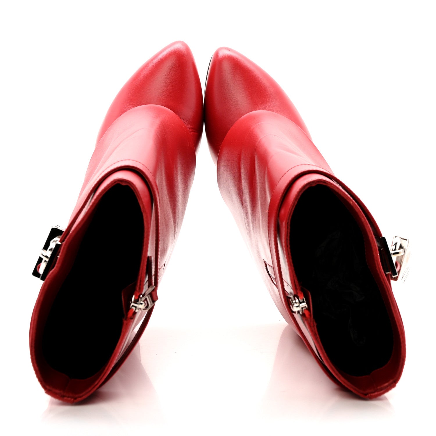 Givenchy Calfskin Shark Lock Ankle Boots 39.5 Red 2 of 16