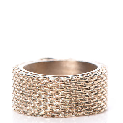 Chanel Crystal Mesh CC Ring 7 Gold 3 of 4