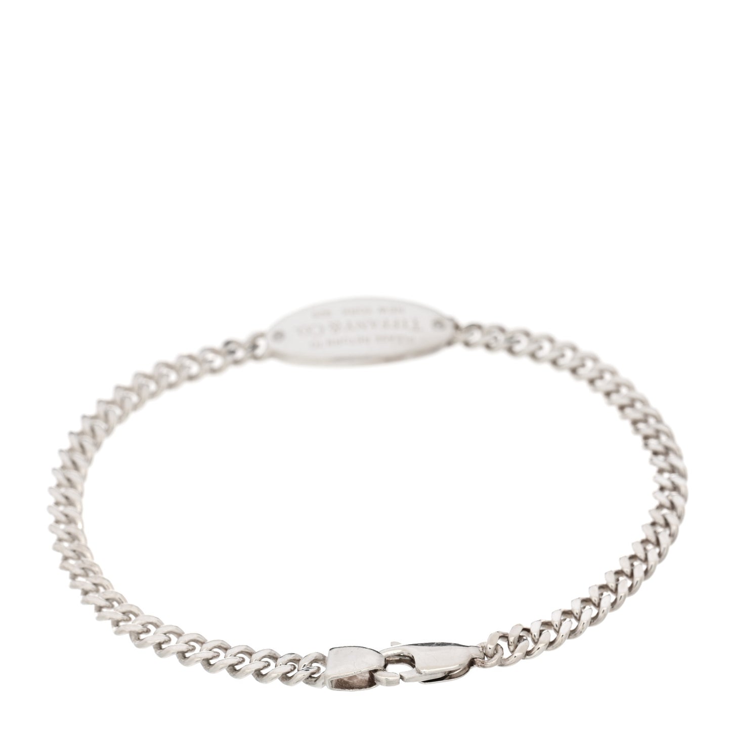 Sterling Silver Diamond Return To Tiffany Oval ID Bracelet
