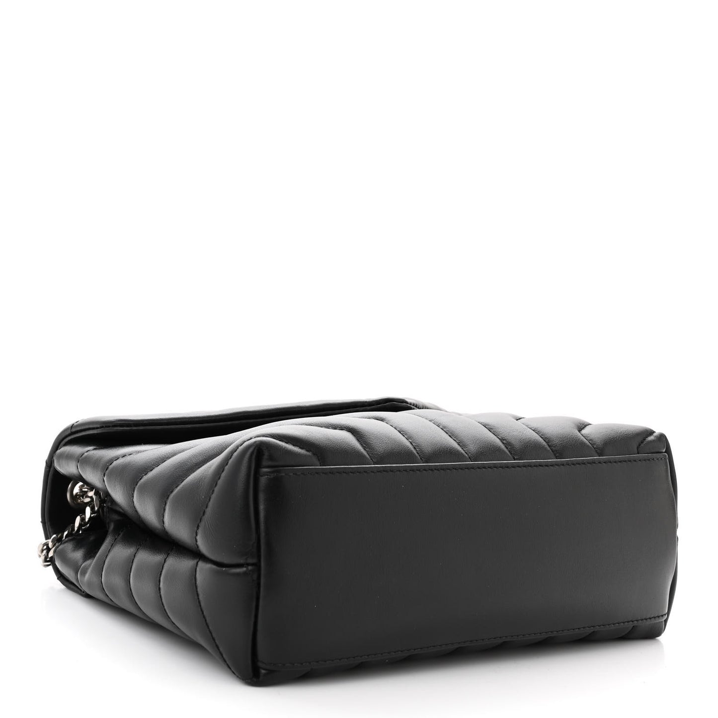 Calfskin Y Quilted Monogram Small Loulou Chain Satchel Black