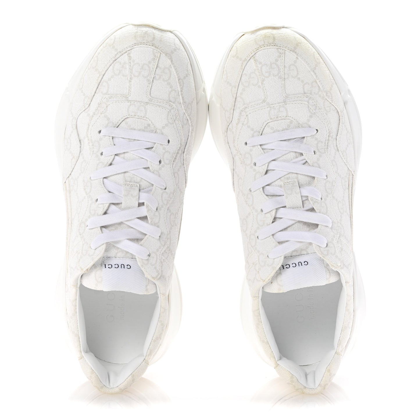 GG Supreme Monogram Mens Rhyton Sneakers 9 White