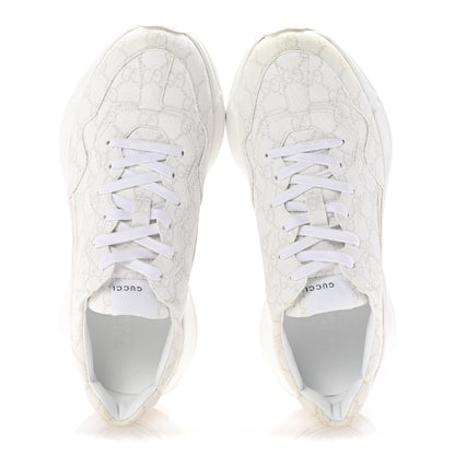 Gucci GG Supreme Monogram Mens Rhyton Sneakers 9 White 2 of 11