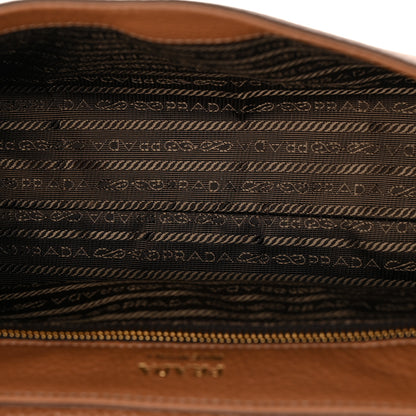 Prada Vitello Daino Soft Flap Shoulder Bag Cognac 5 of 9