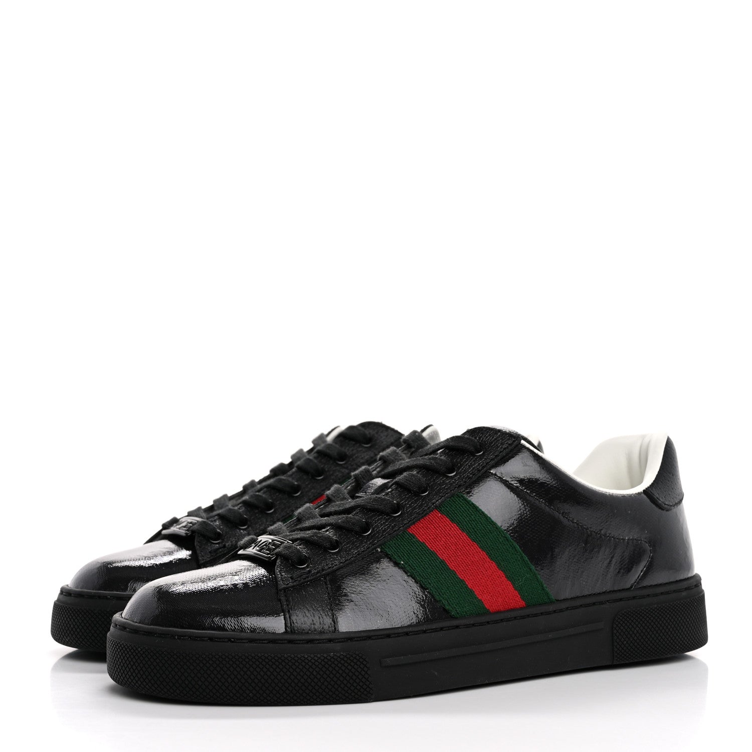 Gucci Crystal GG Monogram Web Womens New Ace Sneakers 36 Black 4 of 12