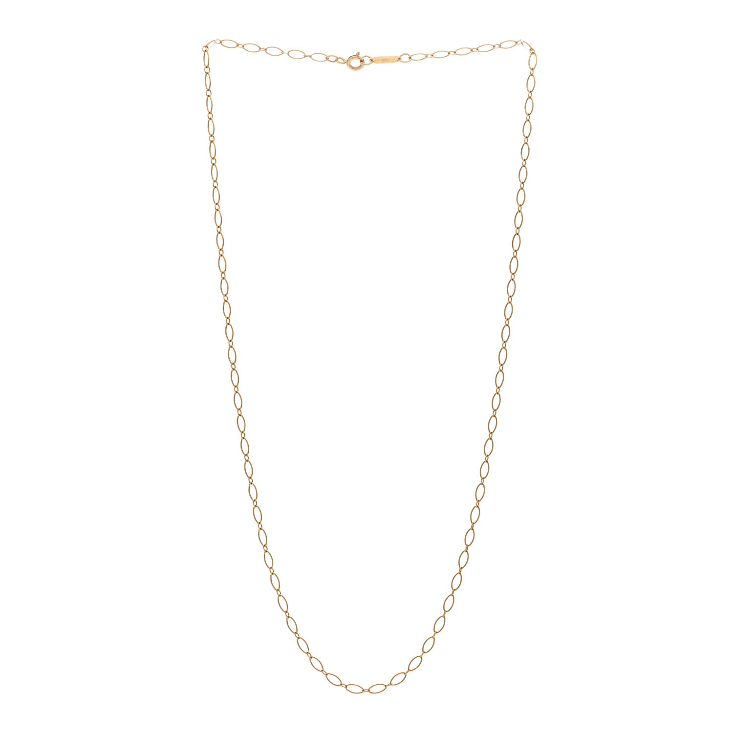 Tiffany 18K Yellow Gold Oval Link Chain Necklace 18" 3 of 4