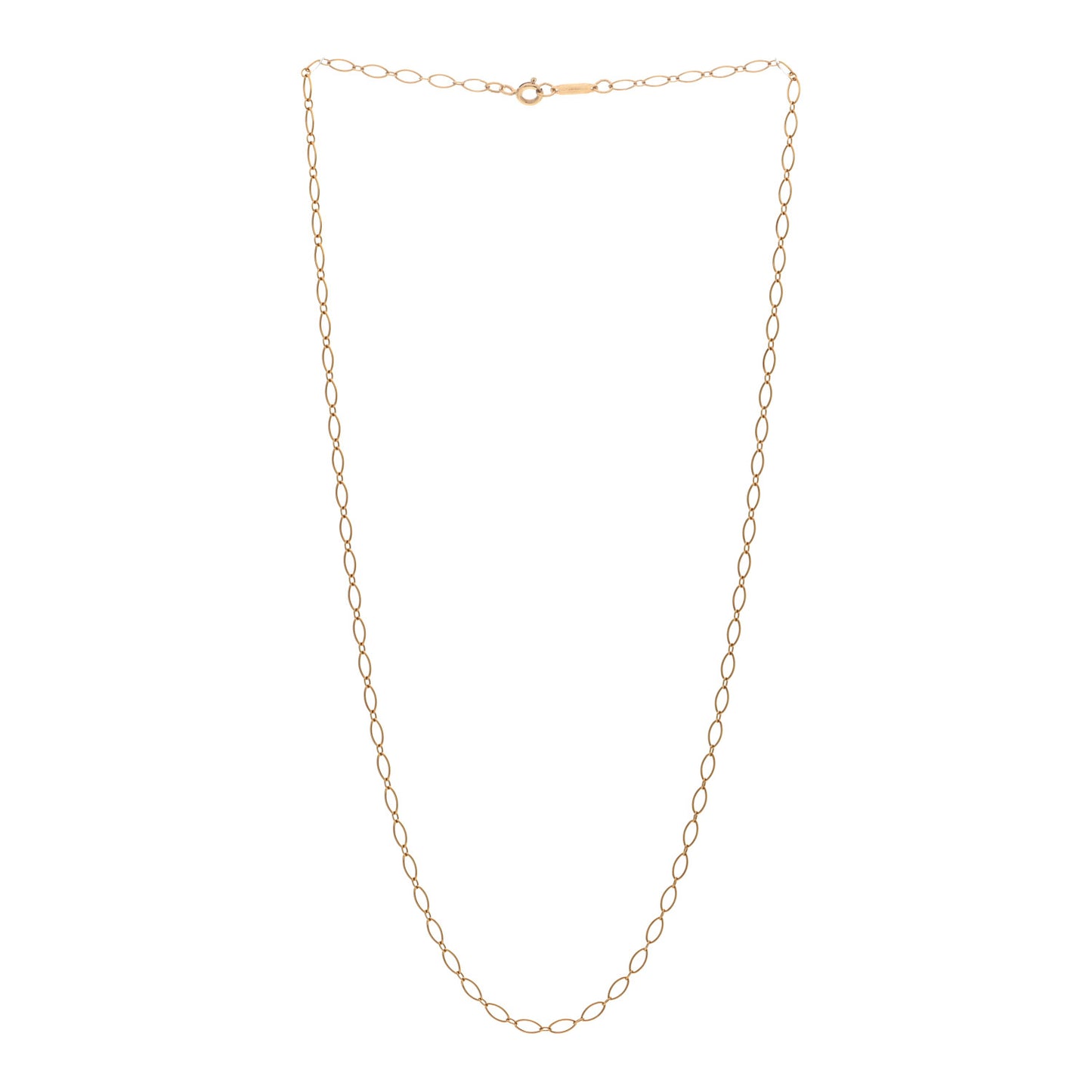 18K Yellow Gold Oval Link Chain Necklace 18"