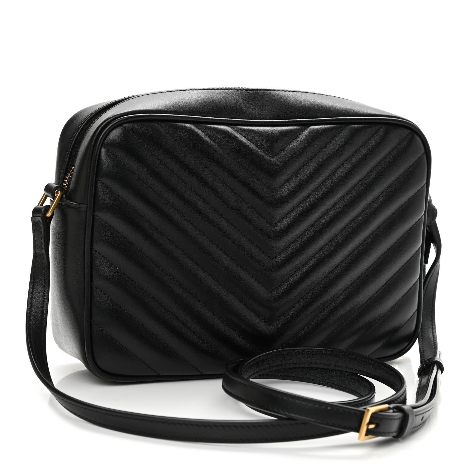 Saint Laurent Calfskin Matelasse Monogram Lou Camera Bag Black 3 of 8