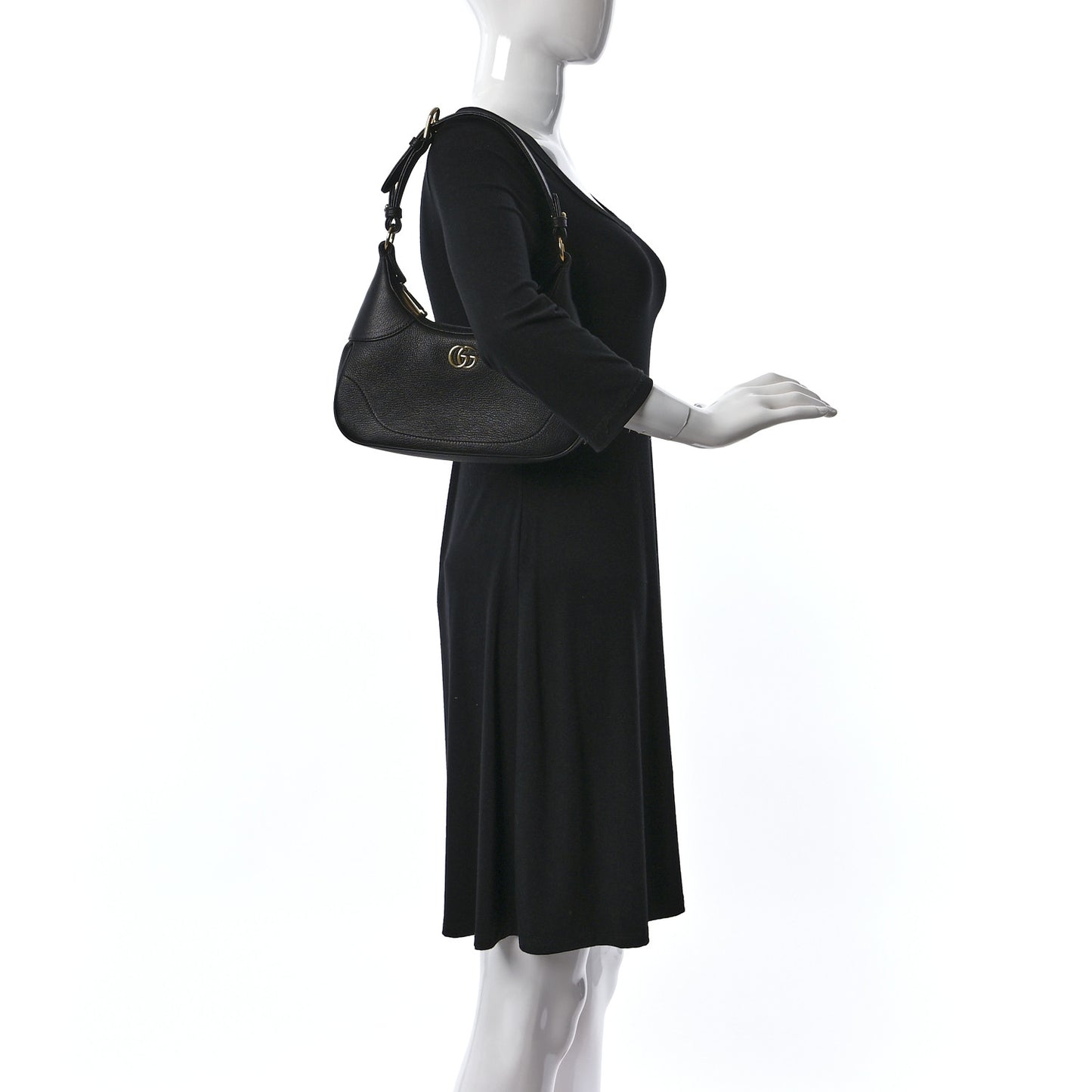 Goatskin Small Aphrodite Shoulder Bag Black