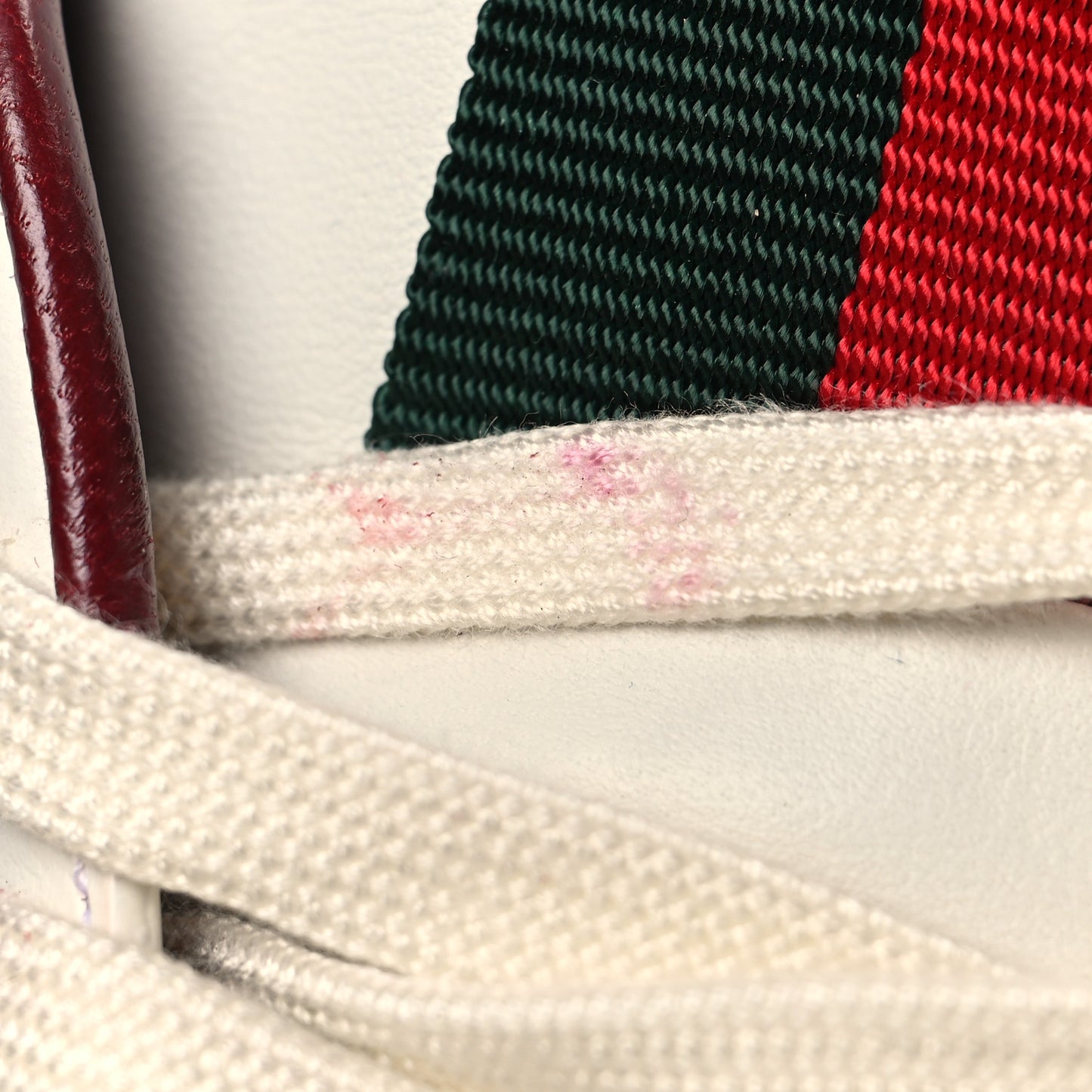 Calfskin Suede Womens Re-Web Sneakers 41 White Red