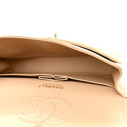 Chanel Lambskin Quilted Medium Double Flap Beige 5 of 21