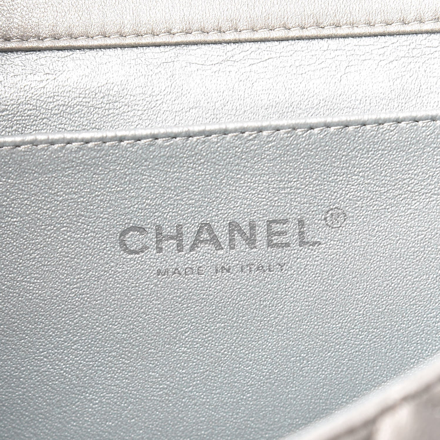 Chanel Metallic Lambskin Quilted Clutch With Chain Flap Dark Grey 6 of 7