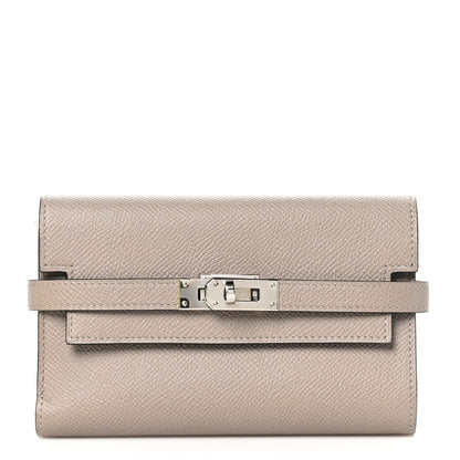 Hermes Epsom Verso Medium Kelly Wallet Gris Asphalt Bleu Indigo 1 of 12