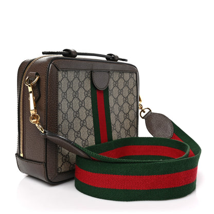 Gucci GG Supreme Monogram Web Small Ophidia Top Handle Shoulder Bag Brown 3 of 9