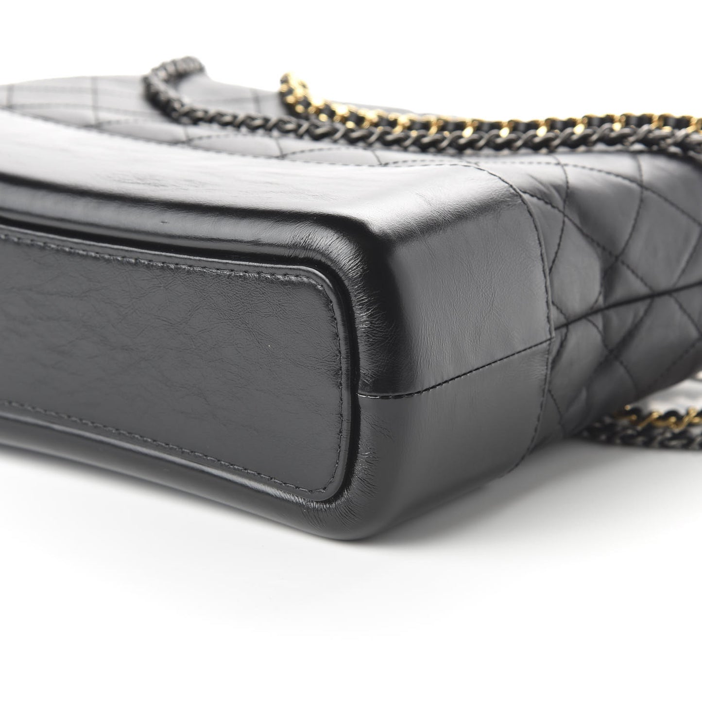 Aged Calfskin Quilted Medium Gabrielle Hobo Black