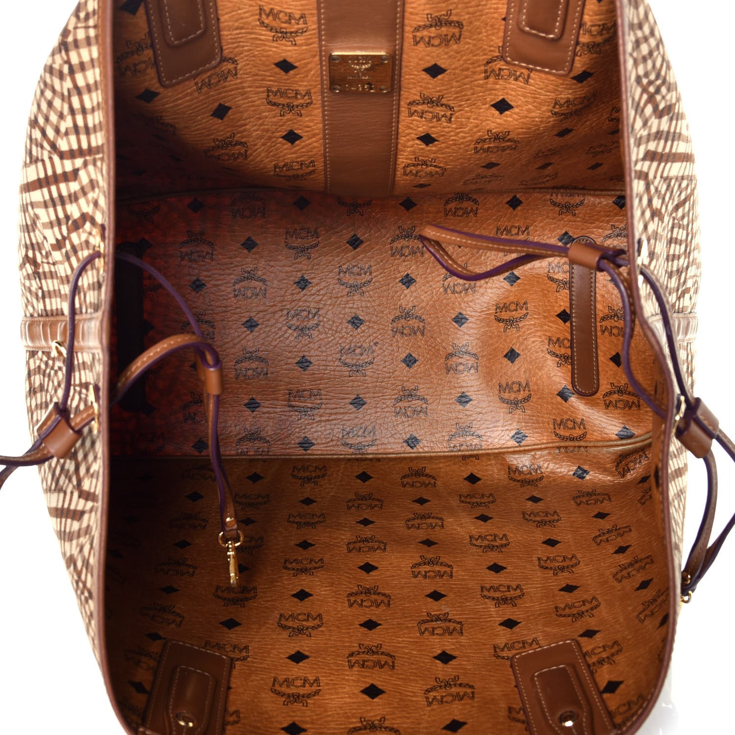 Visetos Large Liz Reversible Shopper Tote Cognac