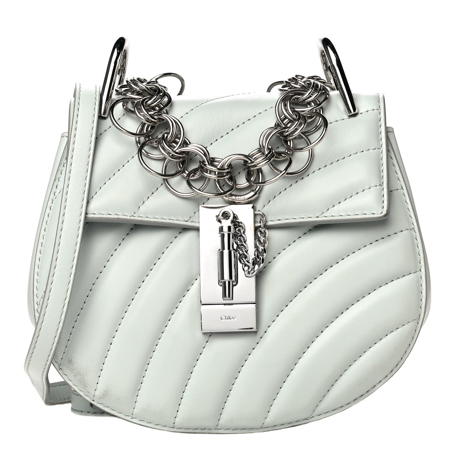 Chloe Calfskin Quilted Mini Drew Bijou Shoulder Bag Airy Grey 1 of 12