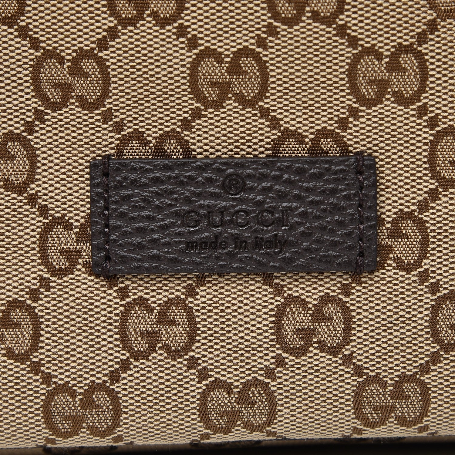 Gucci Monogram Dollar Calfskin O Drawstring Backpack Beige Ebony Testa di Moro Dark Chocolate 8 of 8