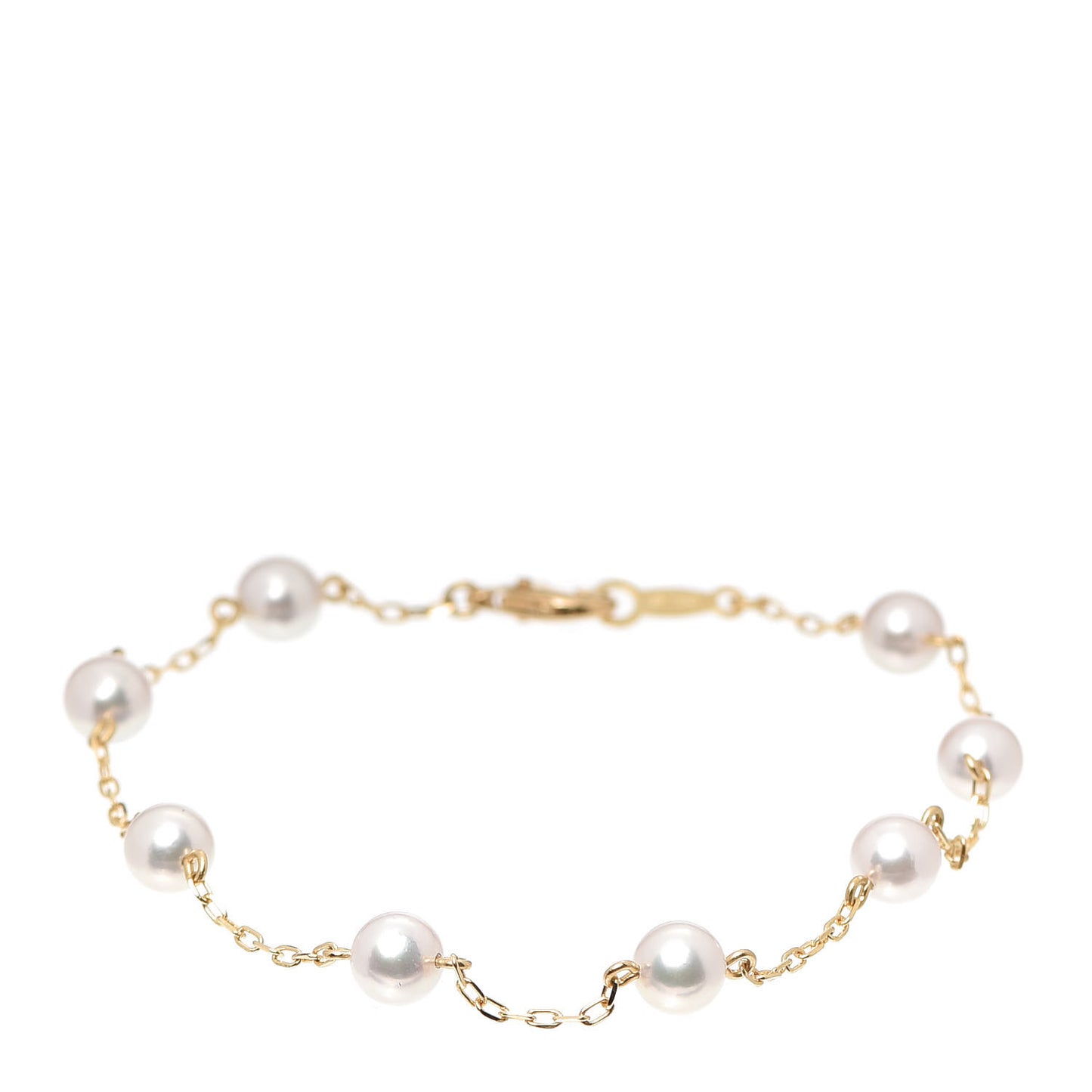 18K Yellow Gold Akoya Pearl 5mm Station Bracelet