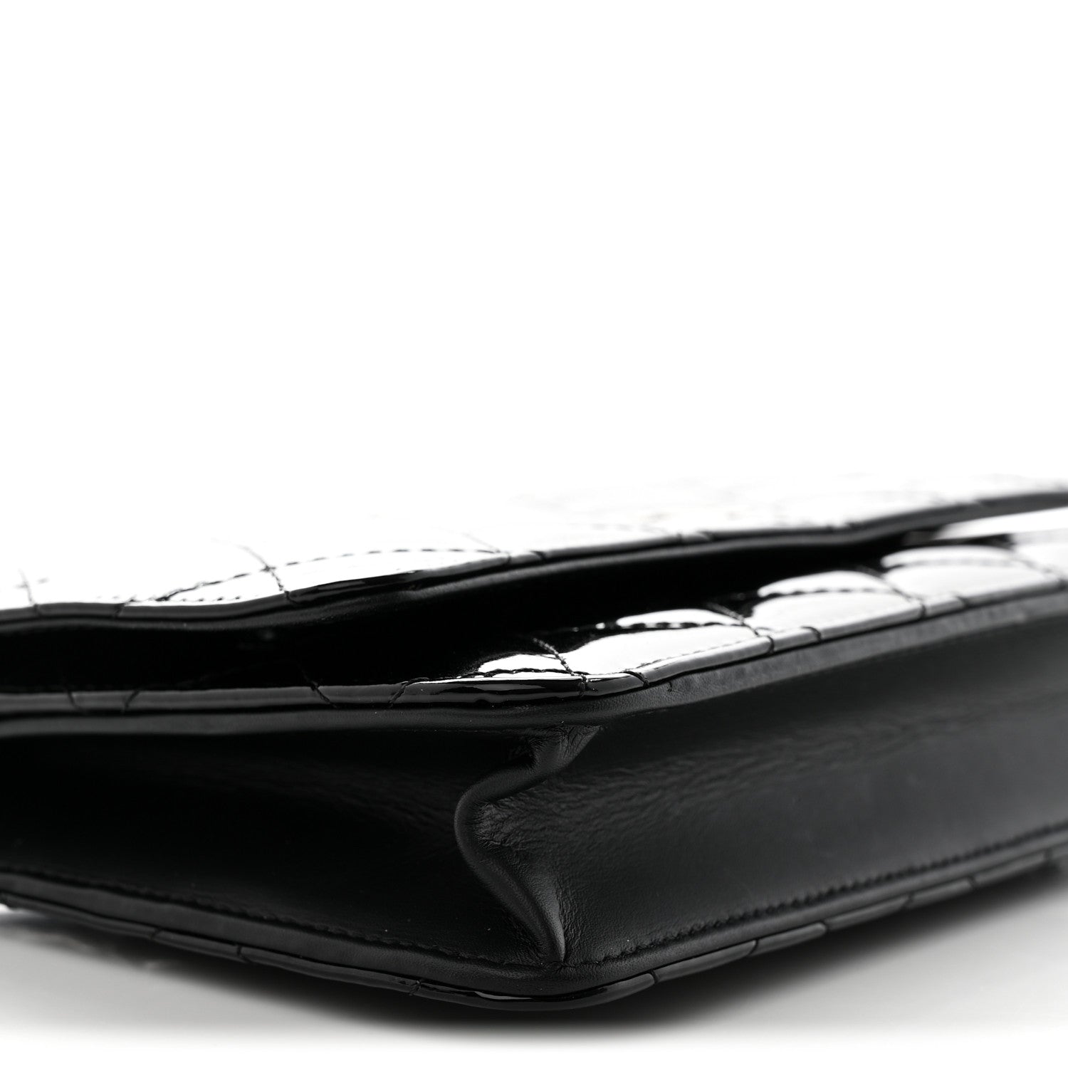 Chanel Patent Quilted Wallet On Chain WOC Black 9 of 11