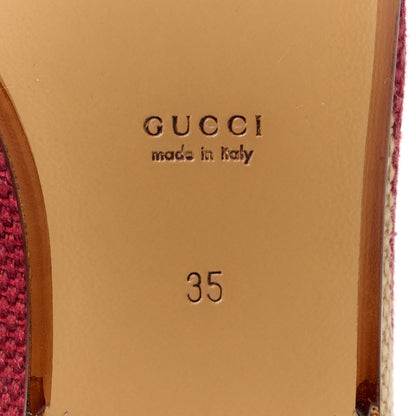 Gucci Canvas Marley Stripe 100 Centennial Womens Princetown Slippers 35 Beige New Acero 6 of 8